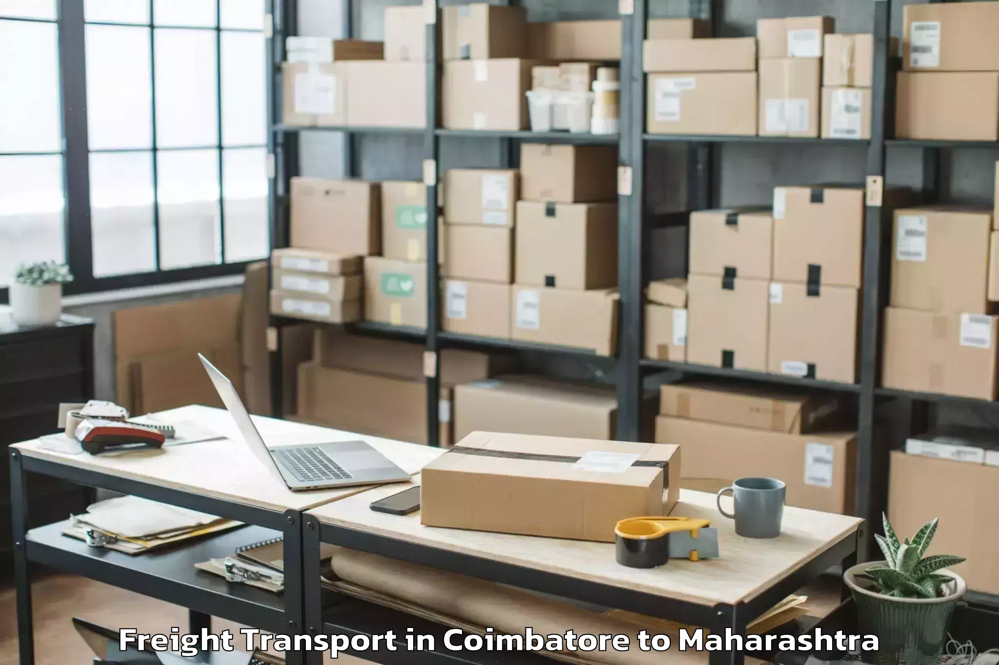 Top Coimbatore to Mumbai Airport Bom Freight Transport Available